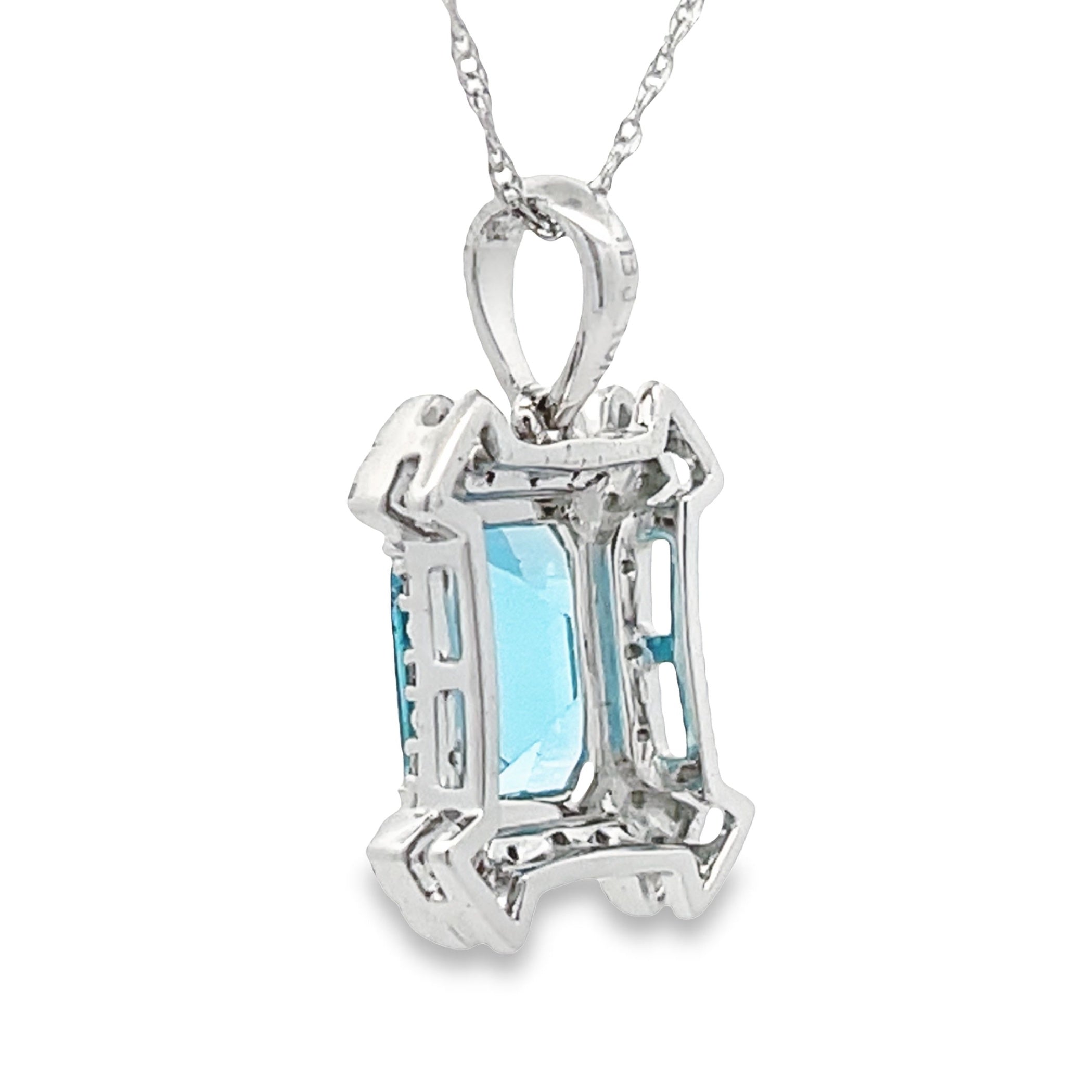 Blue Topaz Diamond Fashion Pendants 10KT White Gold by Bids.com