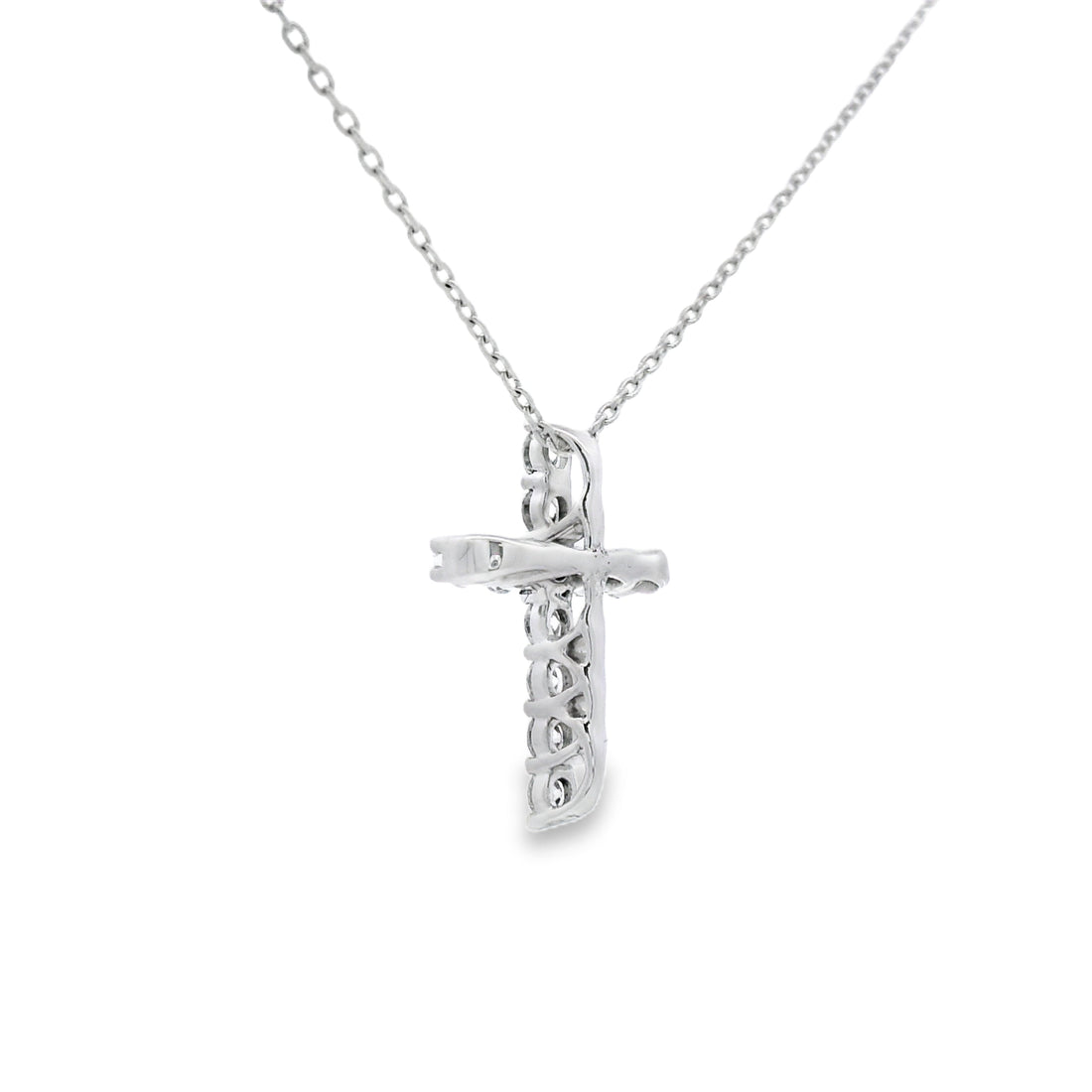 .35ct Diamond Cross Religious Pendant 14KT White Gold by Bids.com