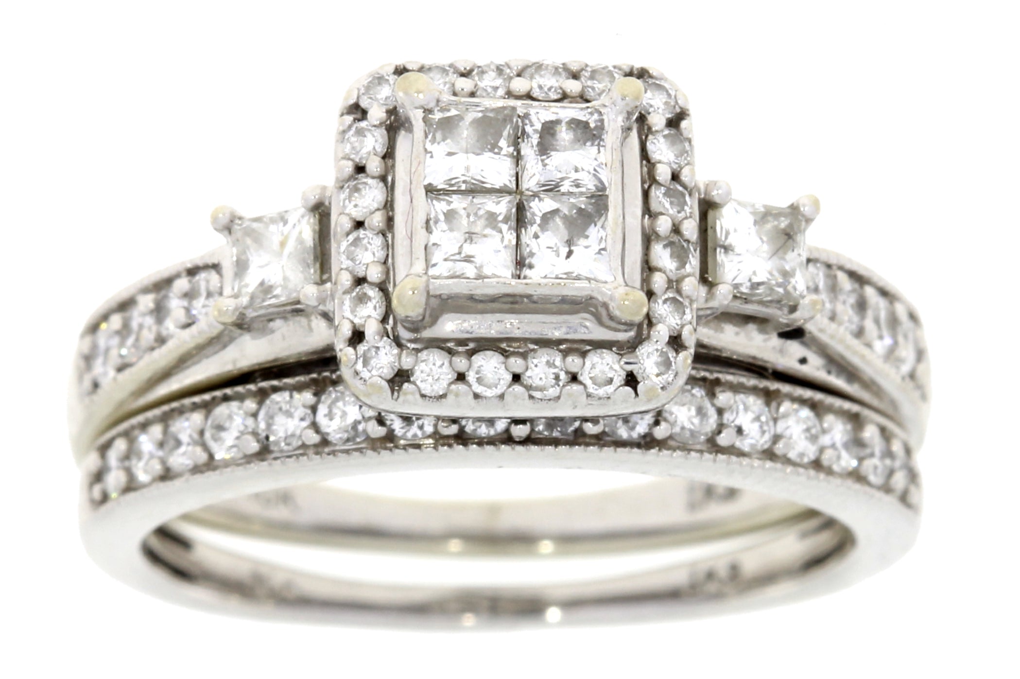 1.00ct Diamond Engagement Ring Set 10KT White Gold by Bids.com