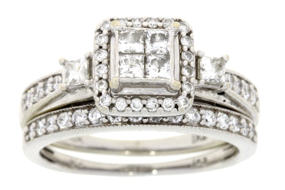 1.00ct Diamond Engagement Ring Set 10KT White Gold by Bids.com