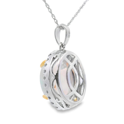 2.39ct Opal Diamond Fashion Pendants 10KT White Gold by Bids.com