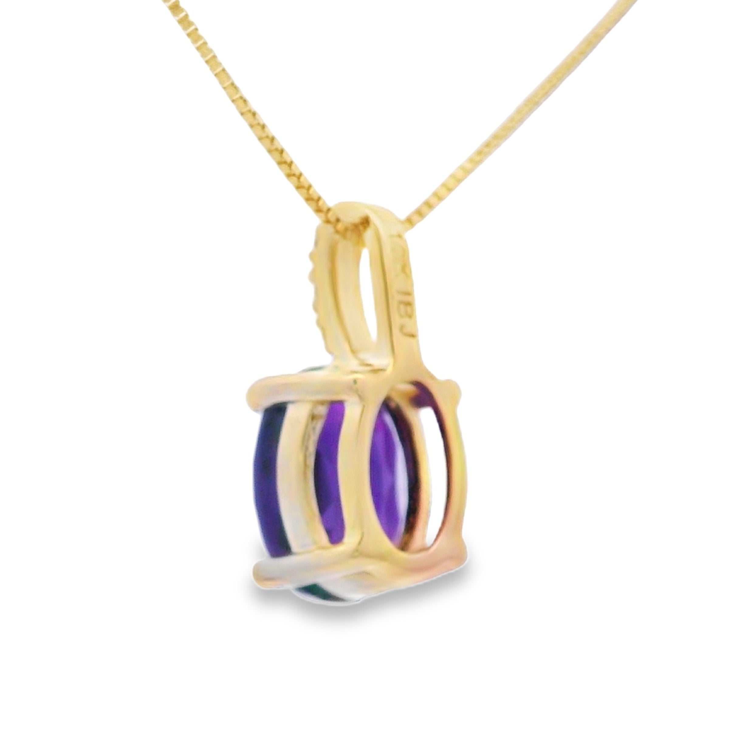 Amethyst Diamond Fashion Pendants 10KT Yellow Gold by Bids.com