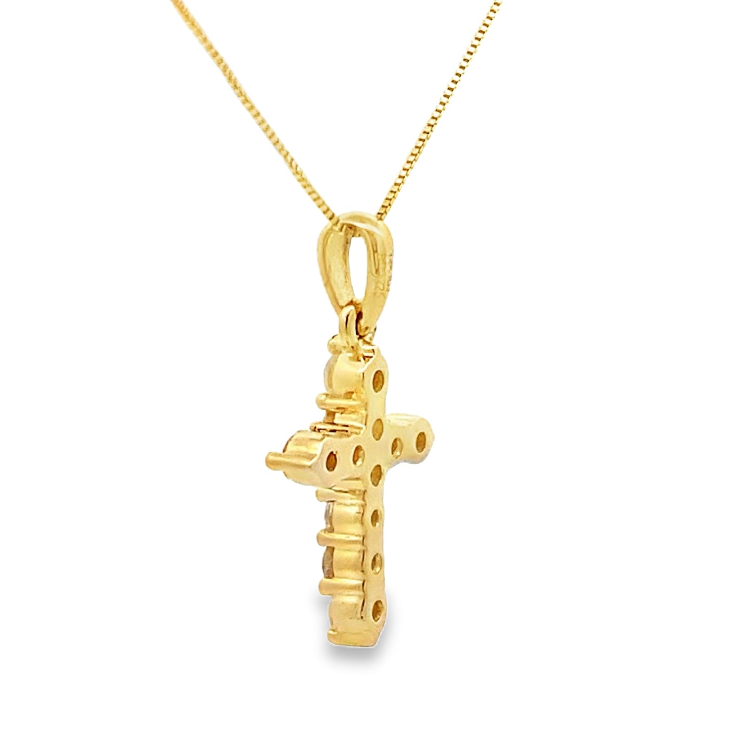 .23ct Diamond Cross Religious Pendant 14KT Yellow Gold by Bids.com
