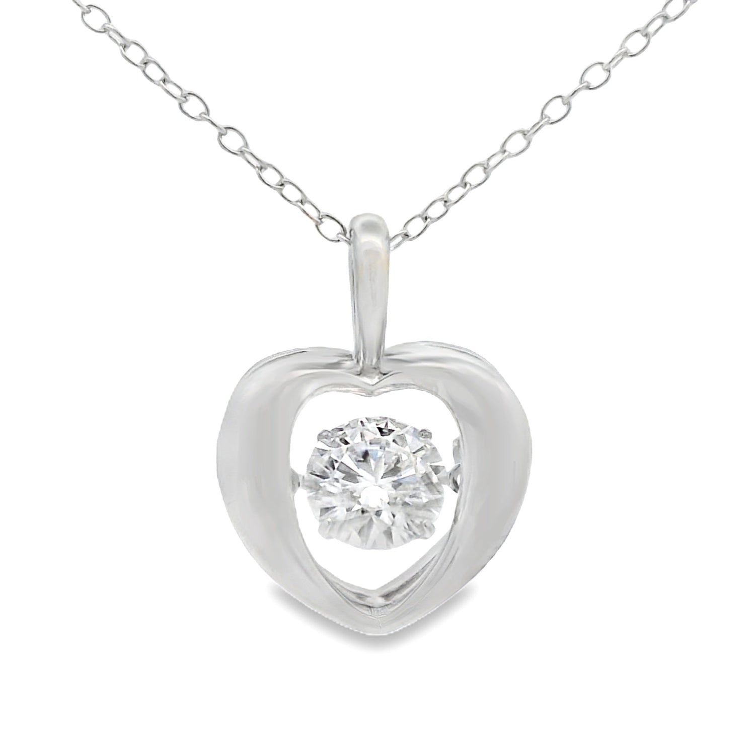 1.00ct Moissanite Heart Love Pendant Sterling Silver