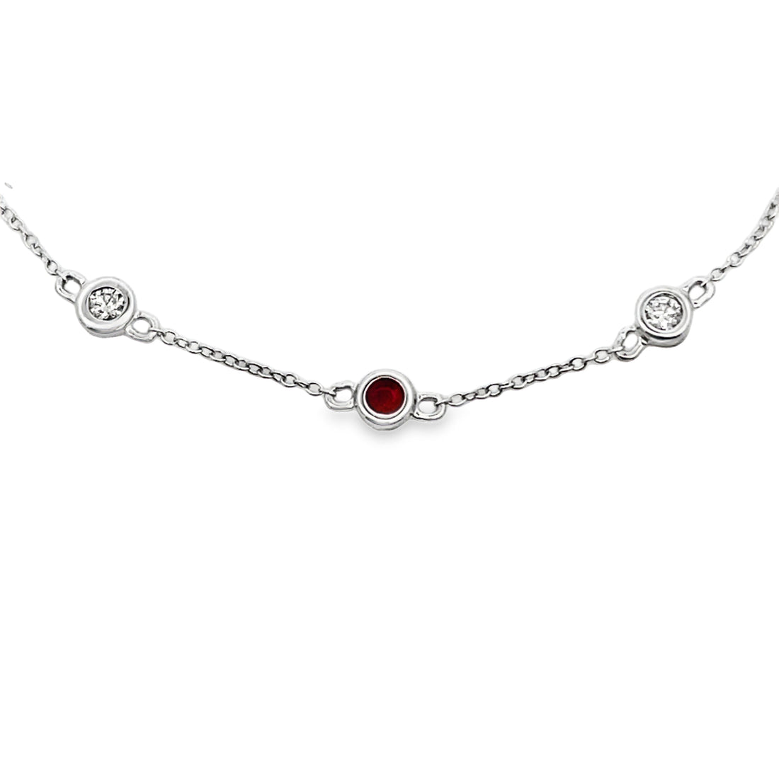 Genuine .25ct Ruby Diamond Bracelet 14KT White Gold by Bids.com