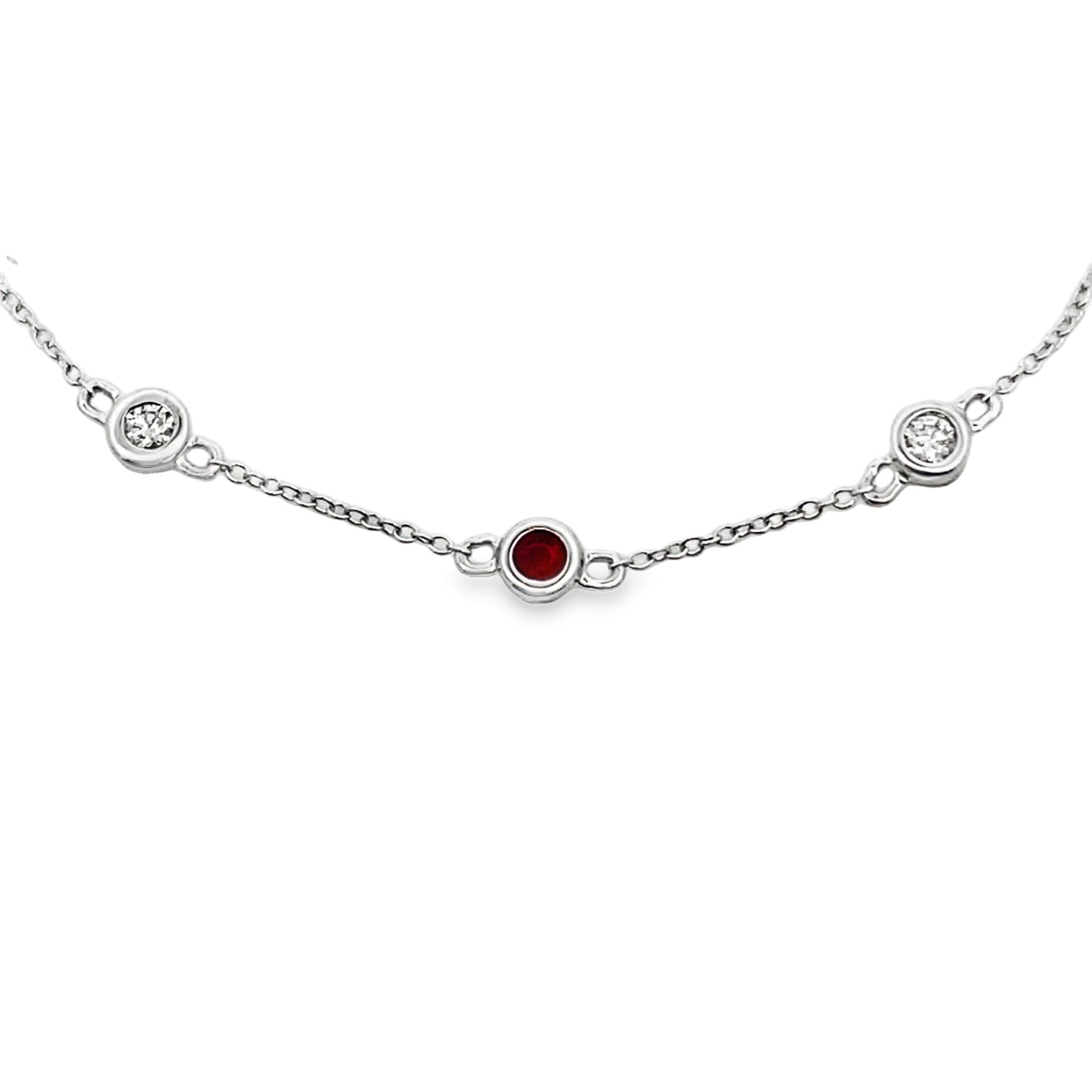 Genuine .25ct Ruby Diamond Bracelet 14KT White Gold by Bids.com