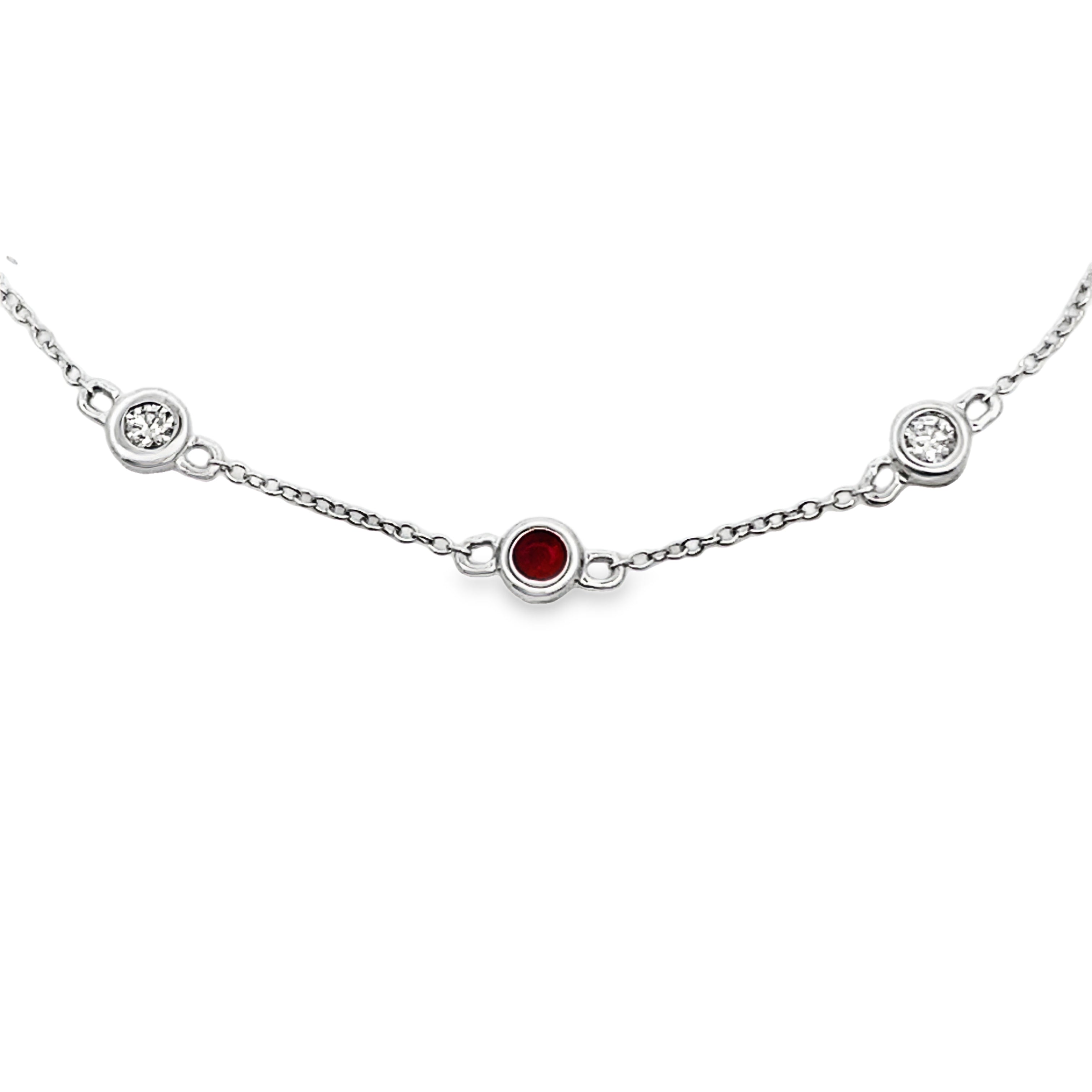 Genuine .25ct Ruby Diamond Bracelet 14KT White Gold by Bids.com