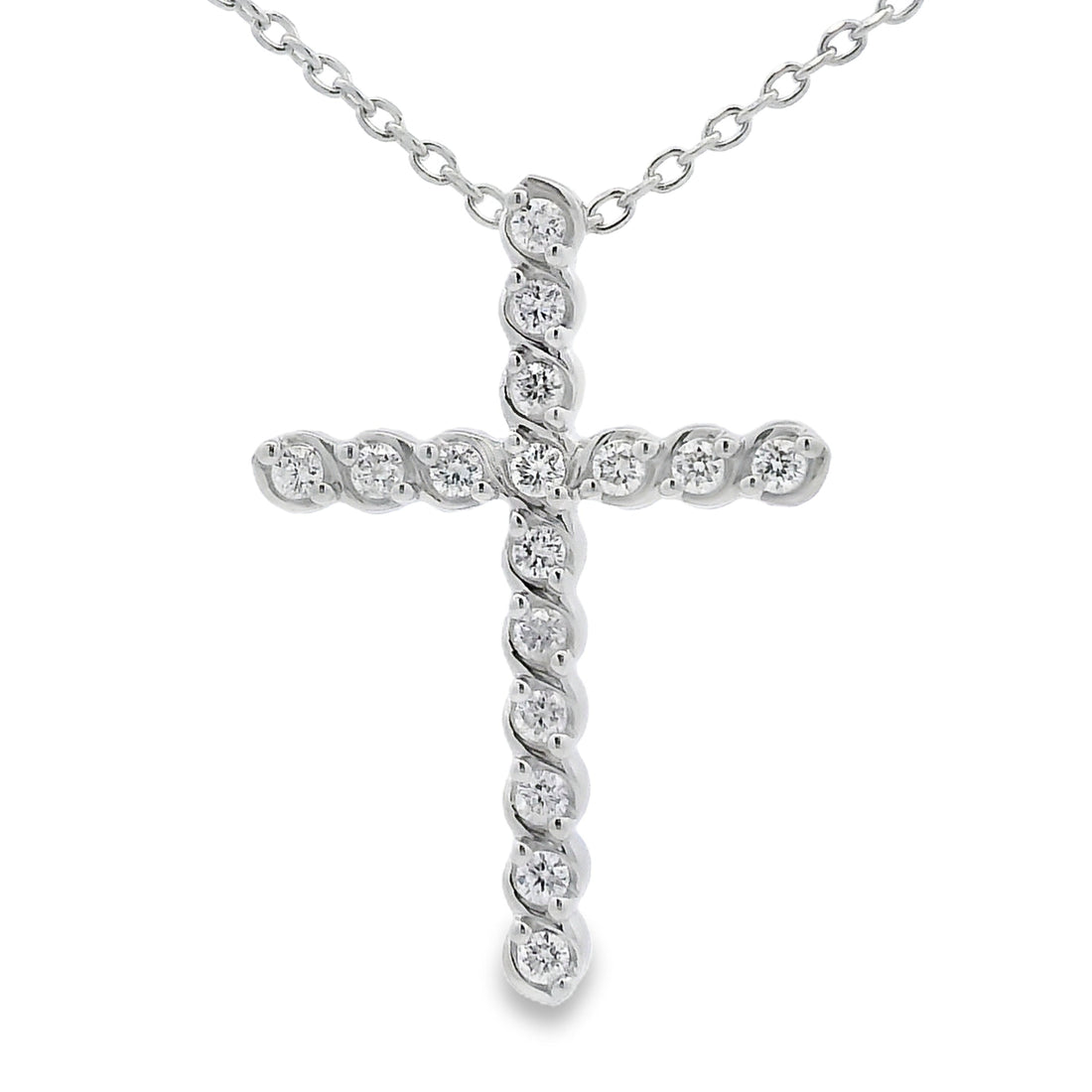 .50ct Cross Religious Pendant Sterling Silver 