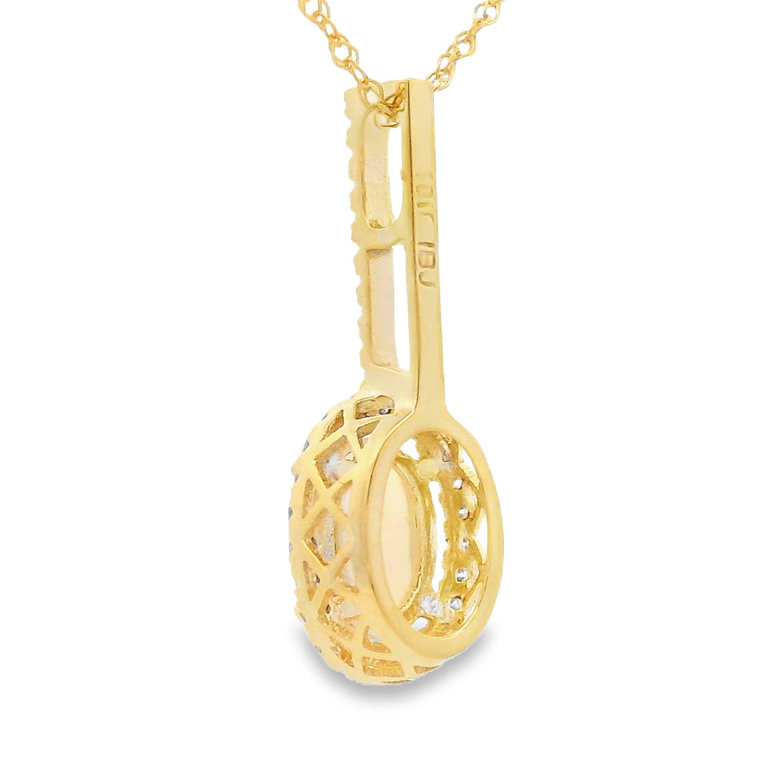 .10ct Opal Diamond Fashion Pendants 10KT Yellow Gold by Bids.com