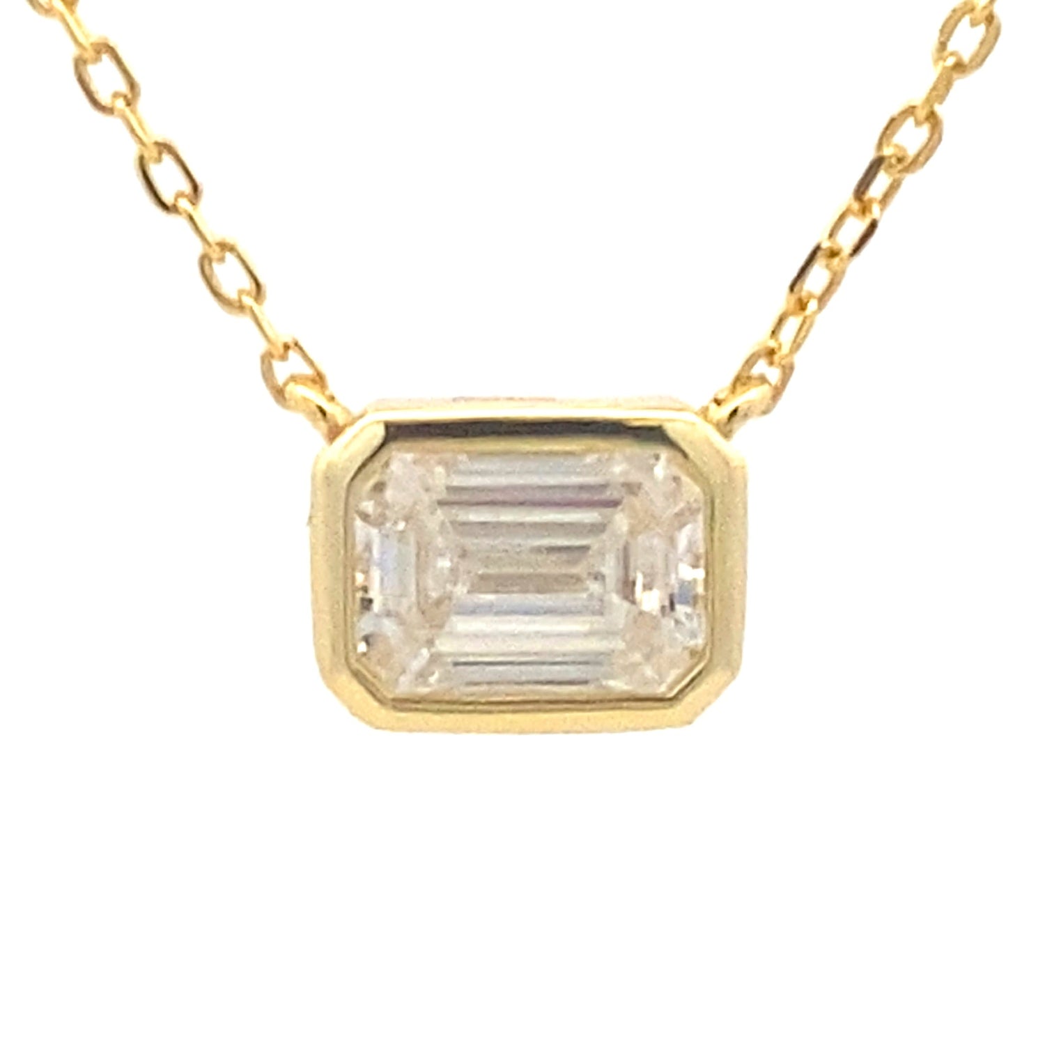 Natural .85ct Moissanite Pendant Sterling Silver by Bids.com