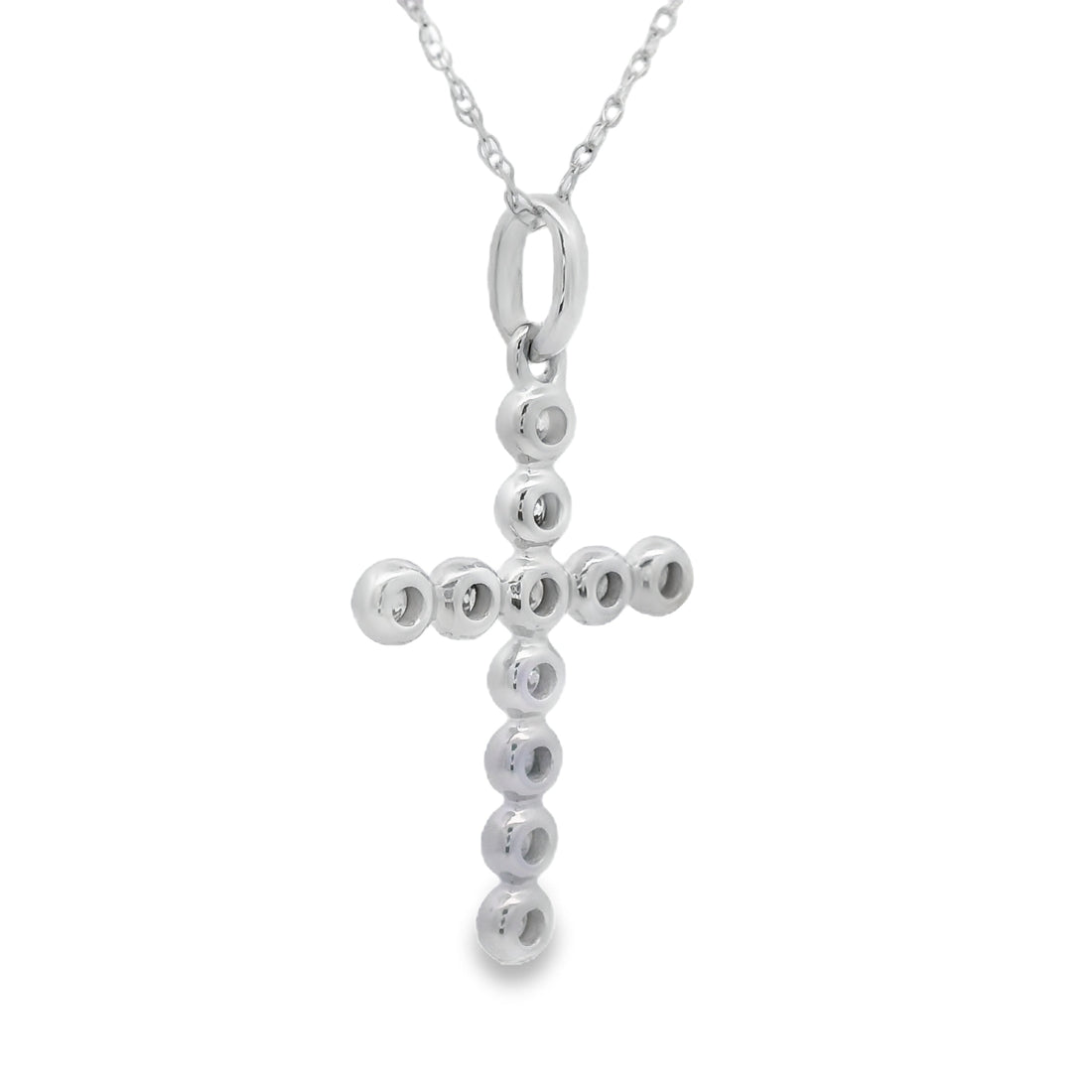 .12ct Diamond Cross Religious Pendant 14KT White Gold by Bids.com