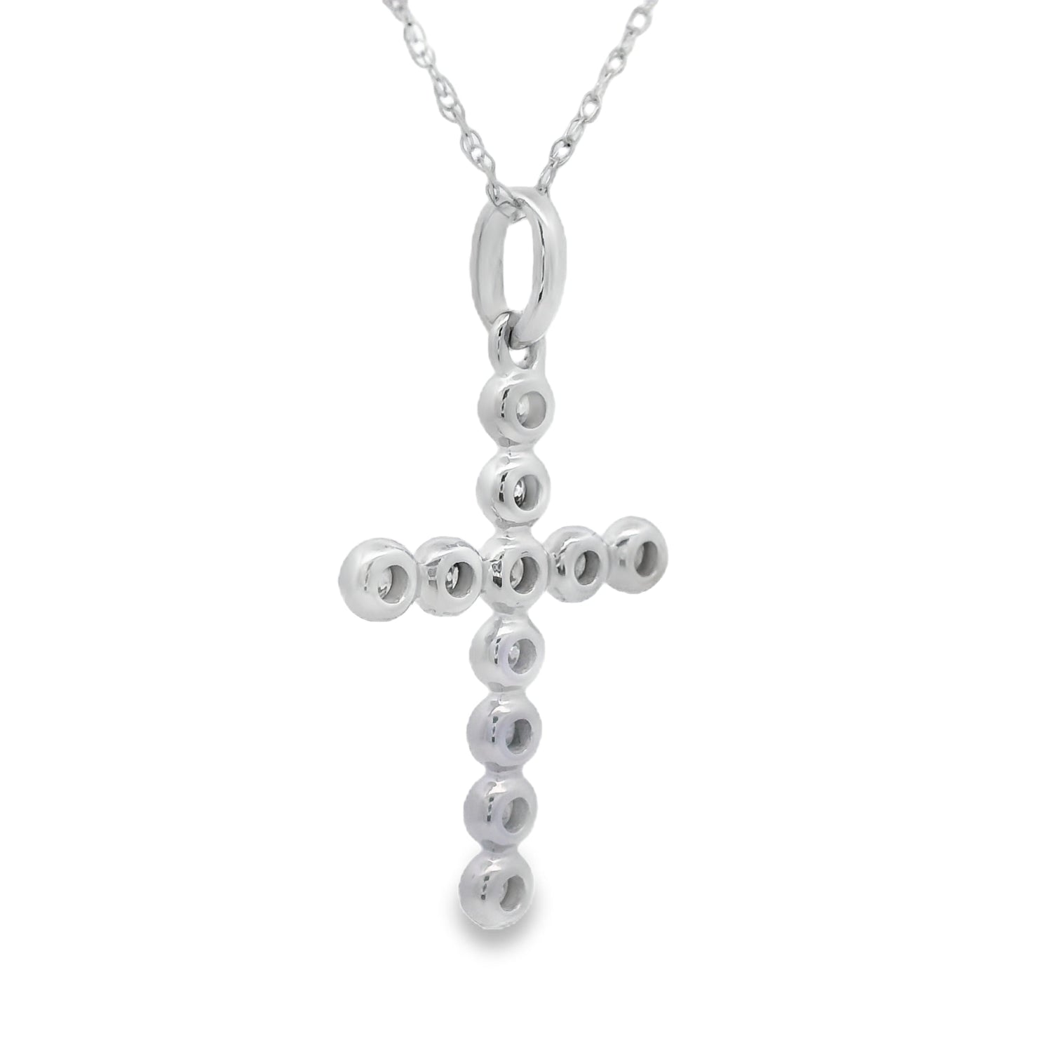 .12ct Diamond Cross Religious Pendant 14KT White Gold by Bids.com