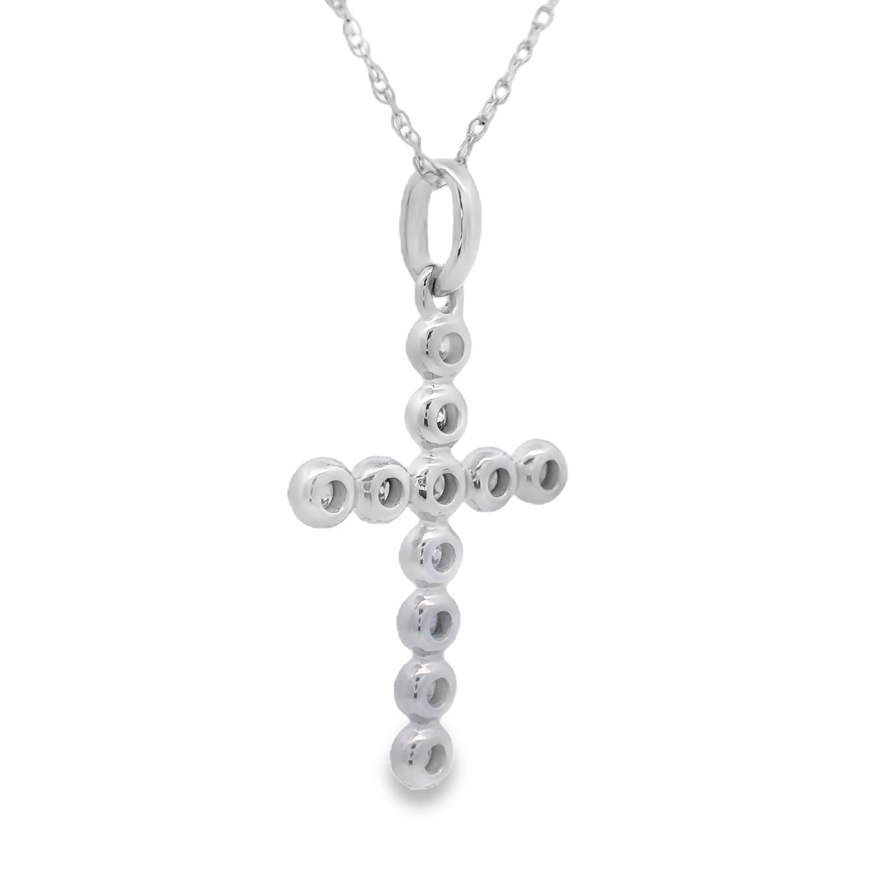 .12ct Diamond Cross Religious Pendant 14KT White Gold by Bids.com