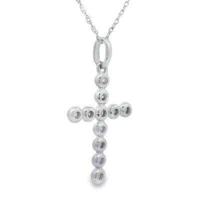 .12ct Diamond Cross Religious Pendant 14KT White Gold by Bids.com