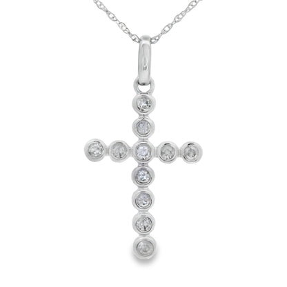 .20ct Diamond Cross Religious Pendant 14KT White Gold by Bids.com