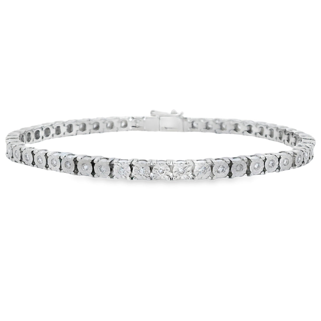 Lab Grown Diamond Tennis Bracelet Sterling Silver by Bids.com