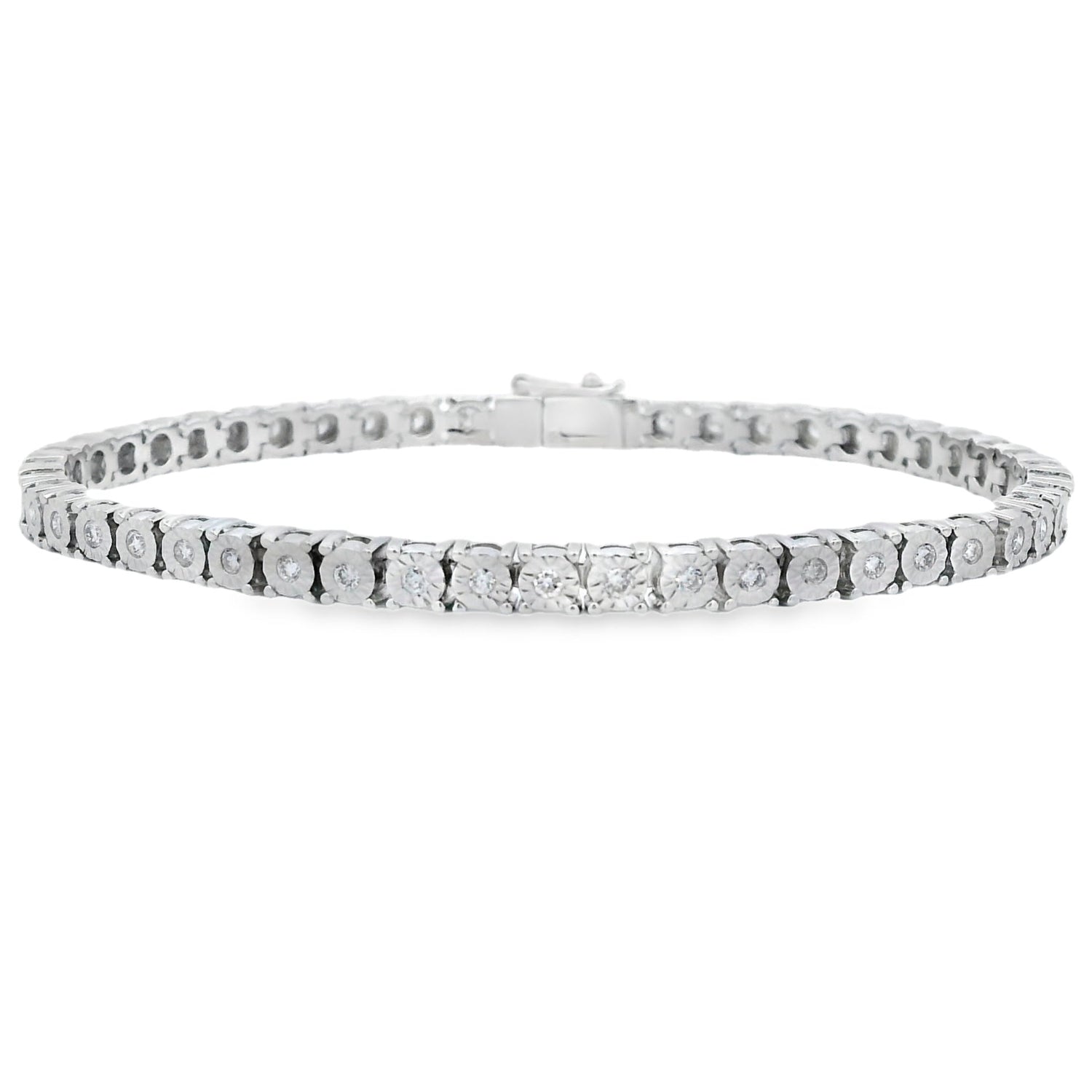 Lab Grown Diamond Tennis Bracelet Sterling Silver by Bids.com