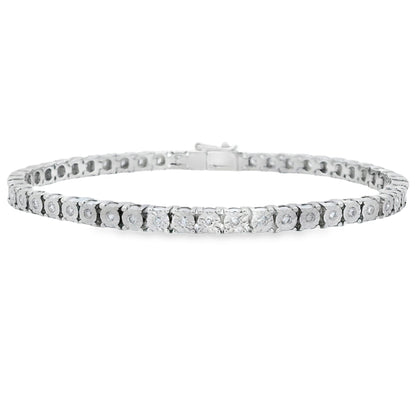 Lab Grown Diamond Tennis Bracelet Sterling Silver by Bids.com