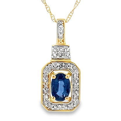 Sapphire Diamond Fashion Pendants 10KT Yellow Gold by Bids.com