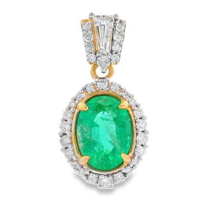 Emerald Diamond Fashion Pendants 14KT Yellow Gold by Bids.com