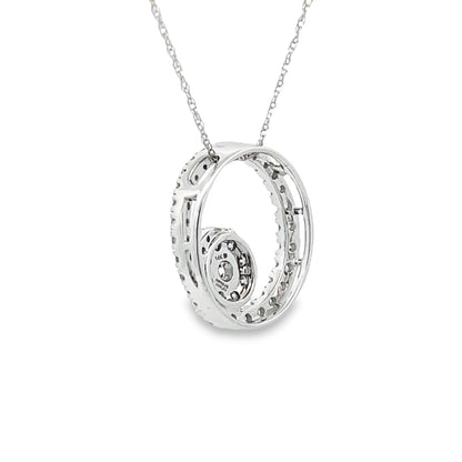.50ct Diamond Circle of Love Pendant 14KT White Gold by Bids.com