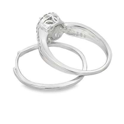 .25ct Diamond Engagement Ring Set Sterling Silver by Bids.com