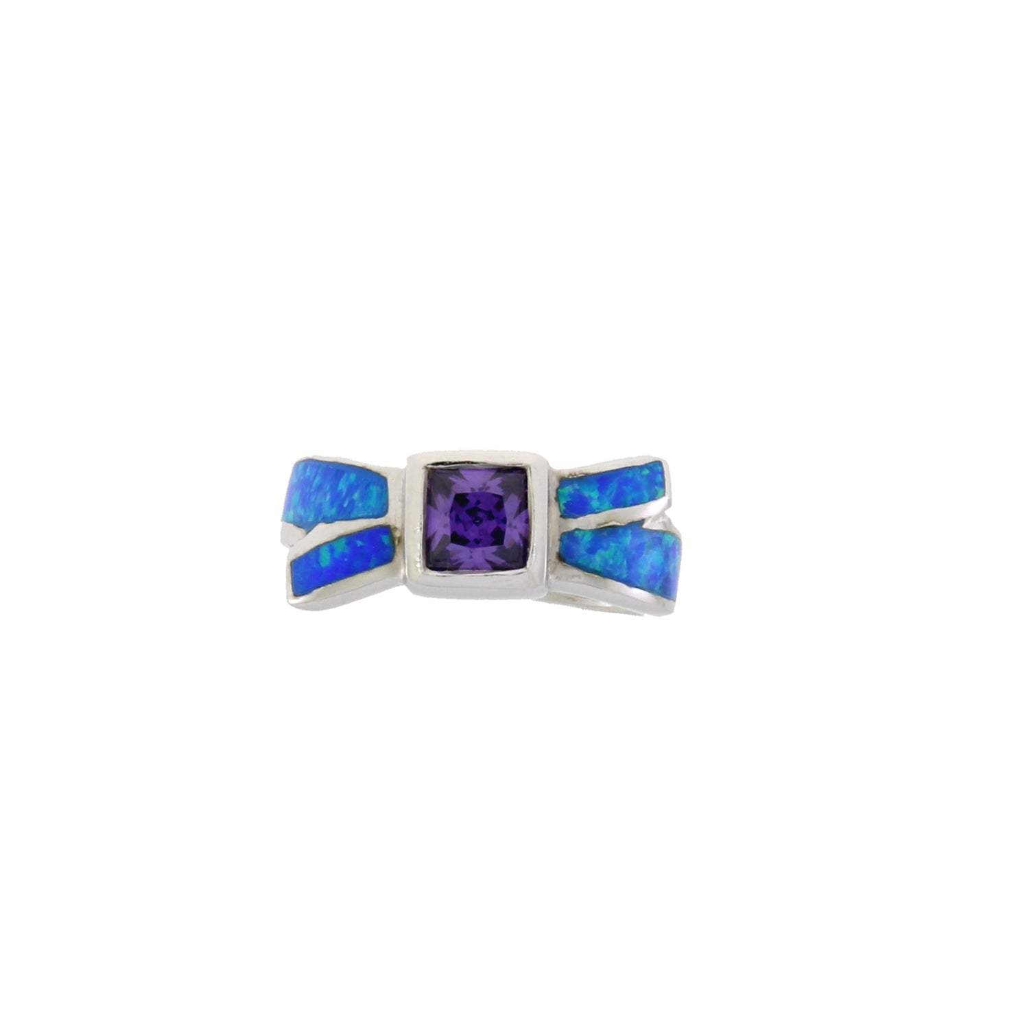 Genuine Created Opal Ring Sterling Silver by Bids.com