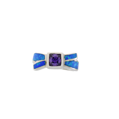 Genuine Created Opal Ring Sterling Silver by Bids.com