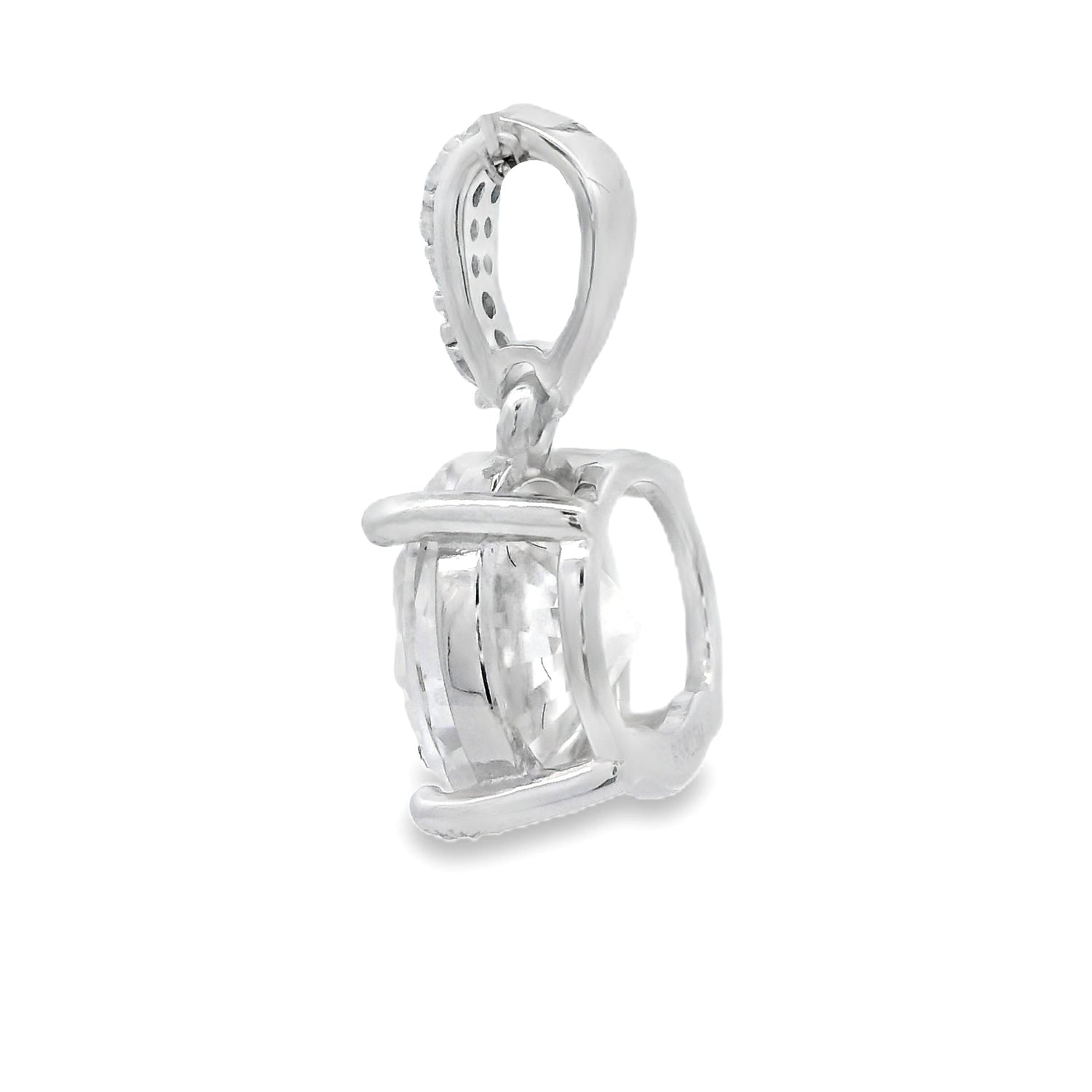 Natural 3.00ct Moissanite Pendant Sterling Silver by Bids.com