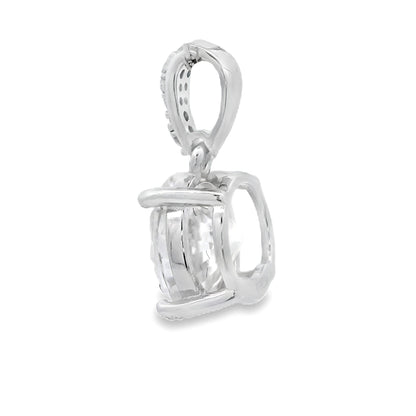 Natural 3.00ct Moissanite Pendant Sterling Silver by Bids.com