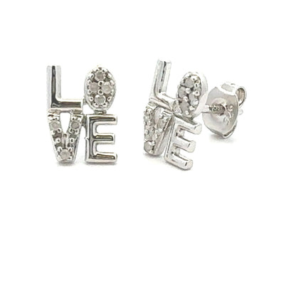 Genuine .03ct Diamond Earrings Sterling Silver by Bids.com