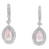 Rose Quartz Diamond Dangle Earrings 10KT White Gold by Bids.com