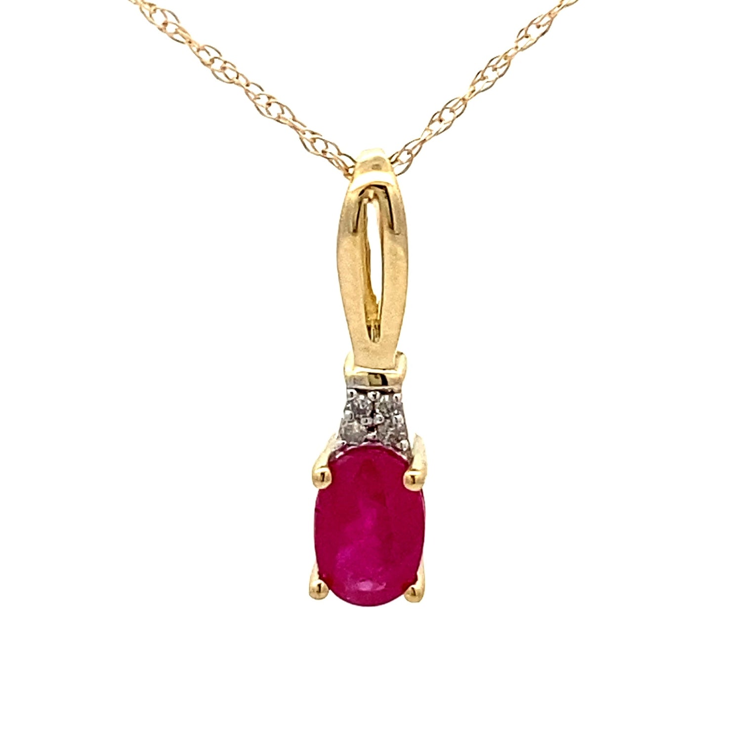 .02ct Ruby Diamond Fashion Pendants 10KT Yellow Gold by Bids.com