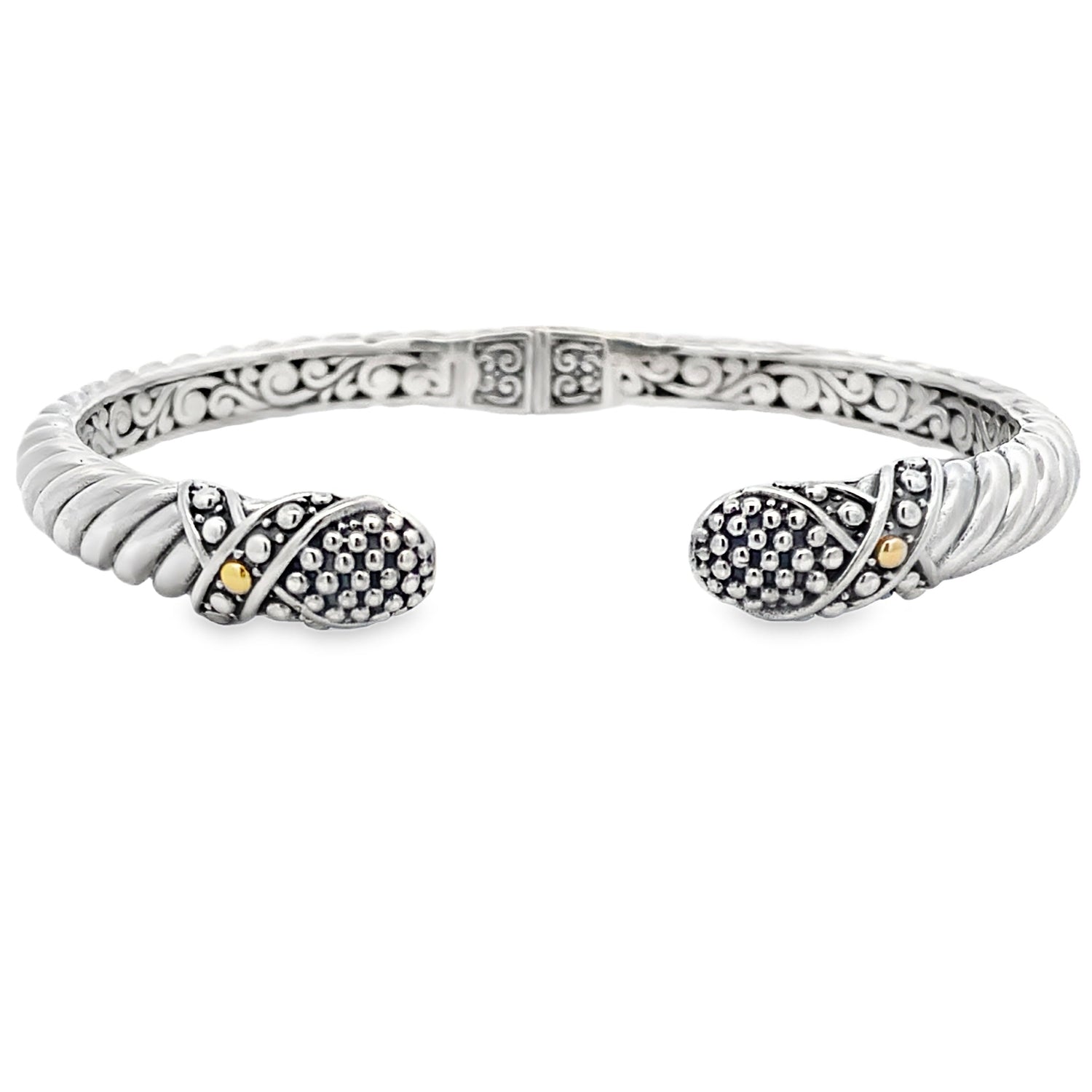 Bangle Bracelet Sterling Silver 18KT Gold