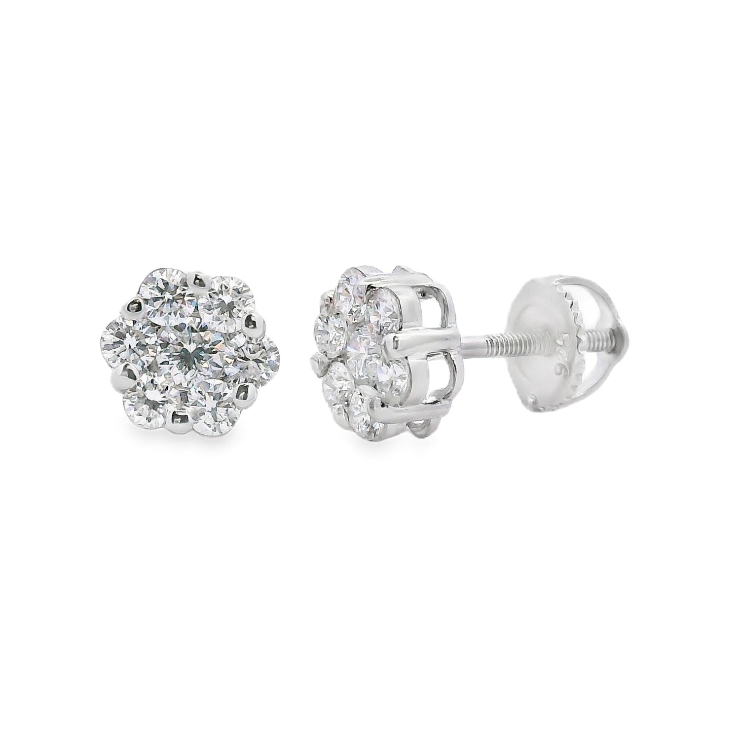 .86ct Lab Grown Diamond Earrings Sterling Silver