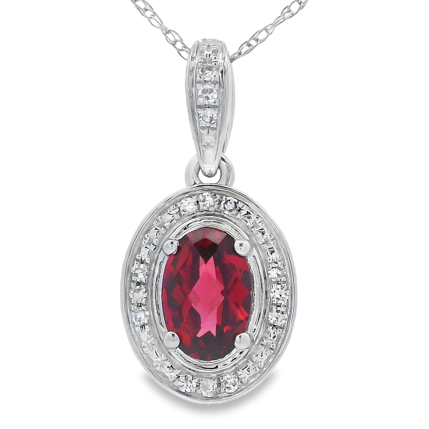 .58ct Garnet Diamond Fashion Pendants 10KT White Gold by Bids.com