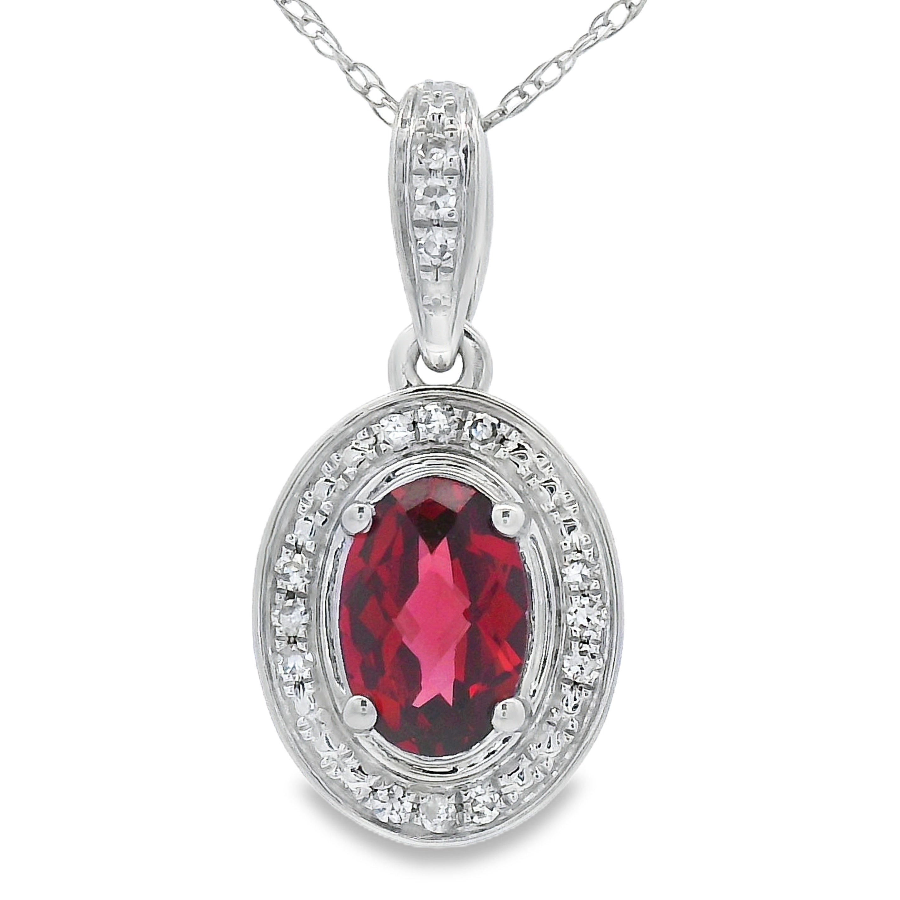 .58ct Garnet Diamond Fashion Pendants 10KT White Gold by Bids.com