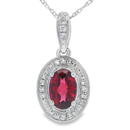 .58ct Garnet Diamond Fashion Pendants 10KT White Gold by Bids.com