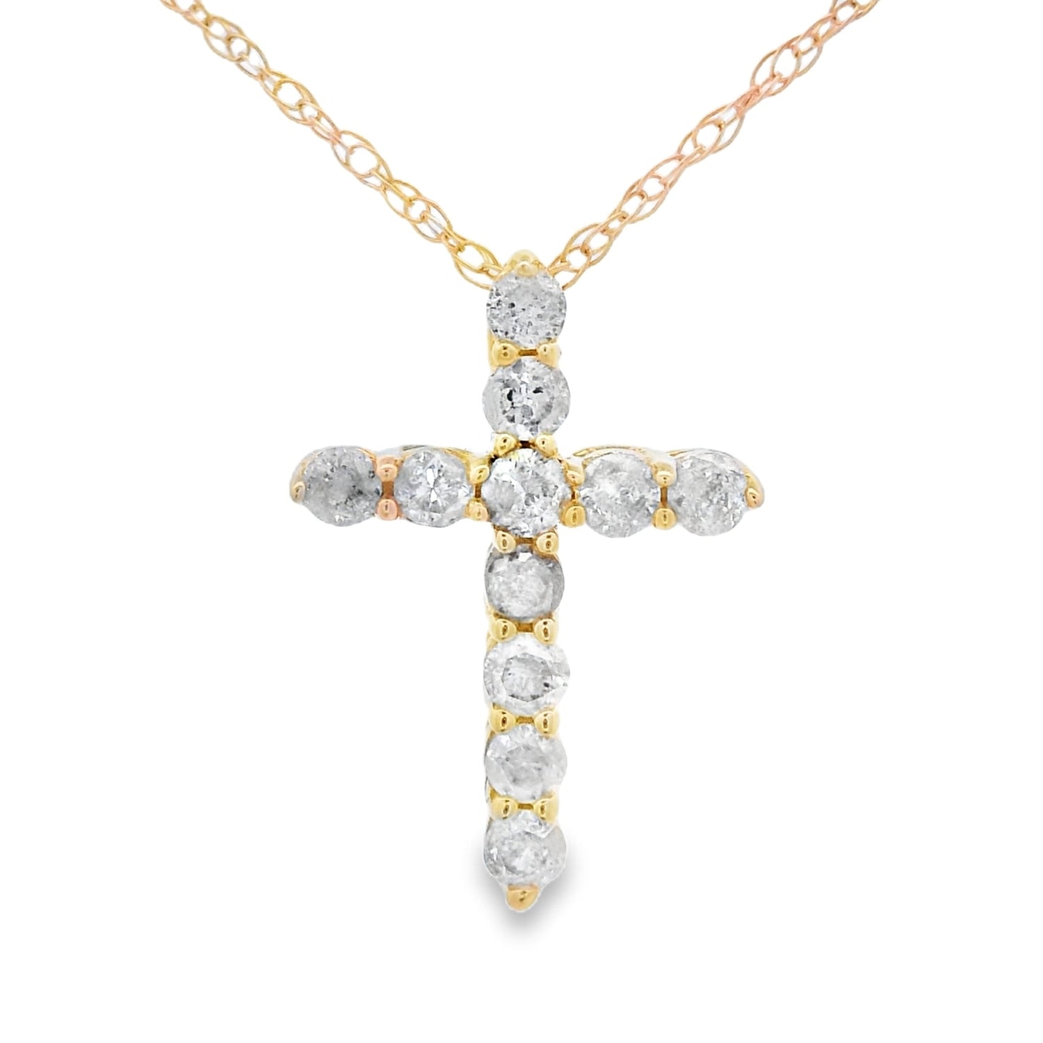 .19ct Diamond Cross Religious Pendant 14KT Yellow Gold by Bids.com