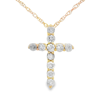 .19ct Diamond Cross Religious Pendant 14KT Yellow Gold by Bids.com