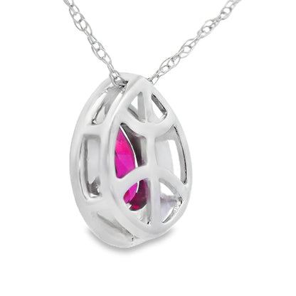 .52ct Garnet Diamond Fashion Pendants 10KT White Gold by Bids.com