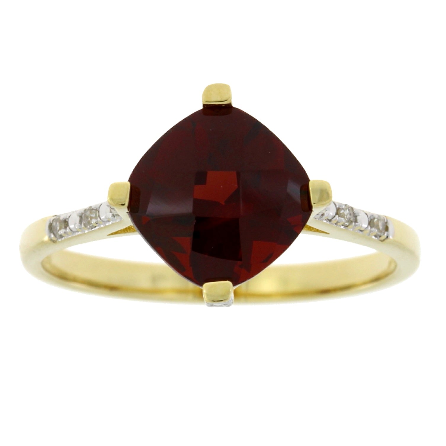 Genuine 1.25ct Garnet Diamond Ring 10KT Yellow Gold by Bids.com