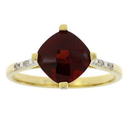 Genuine 1.25ct Garnet Diamond Ring 10KT Yellow Gold by Bids.com