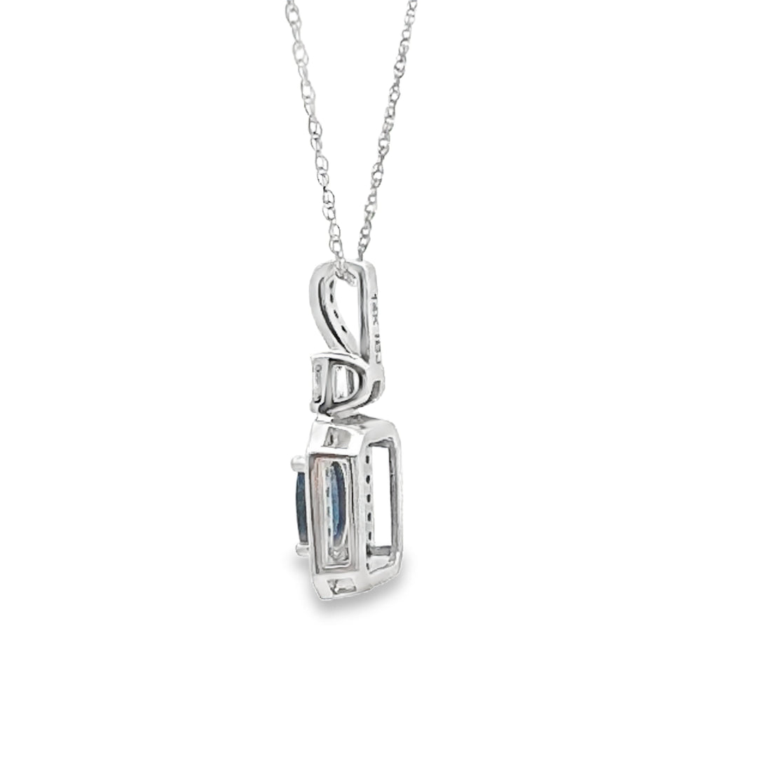 .72ct Sapphire Diamond Fashion Pendants 14KT White Gold by Bids.com
