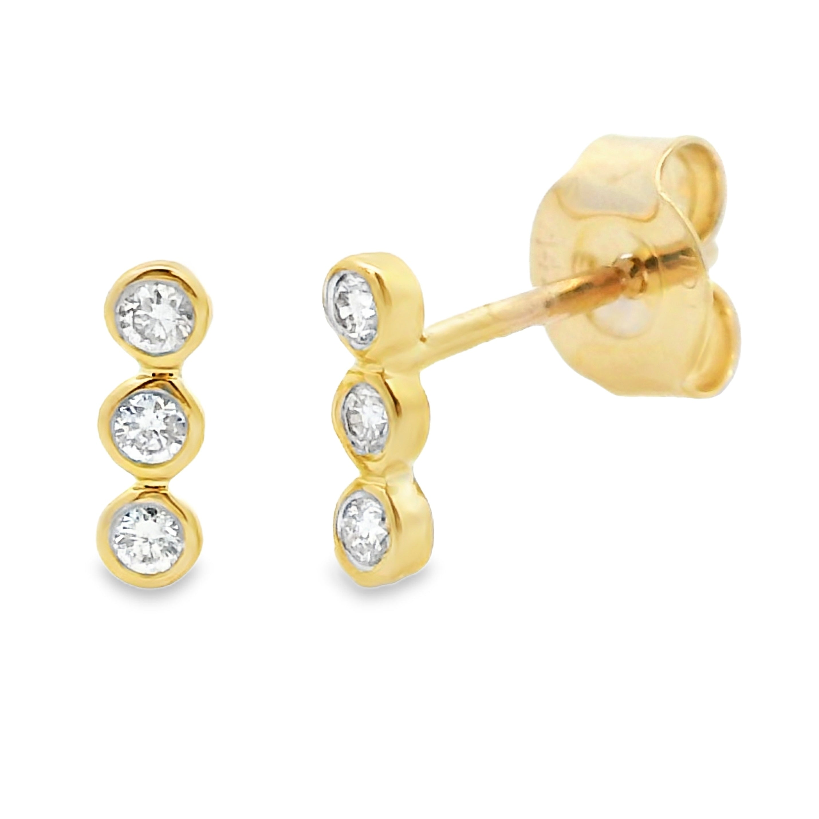 .09ct Diamond Diamond Dangle Earrings 14KT Yellow Gold by Bids.com