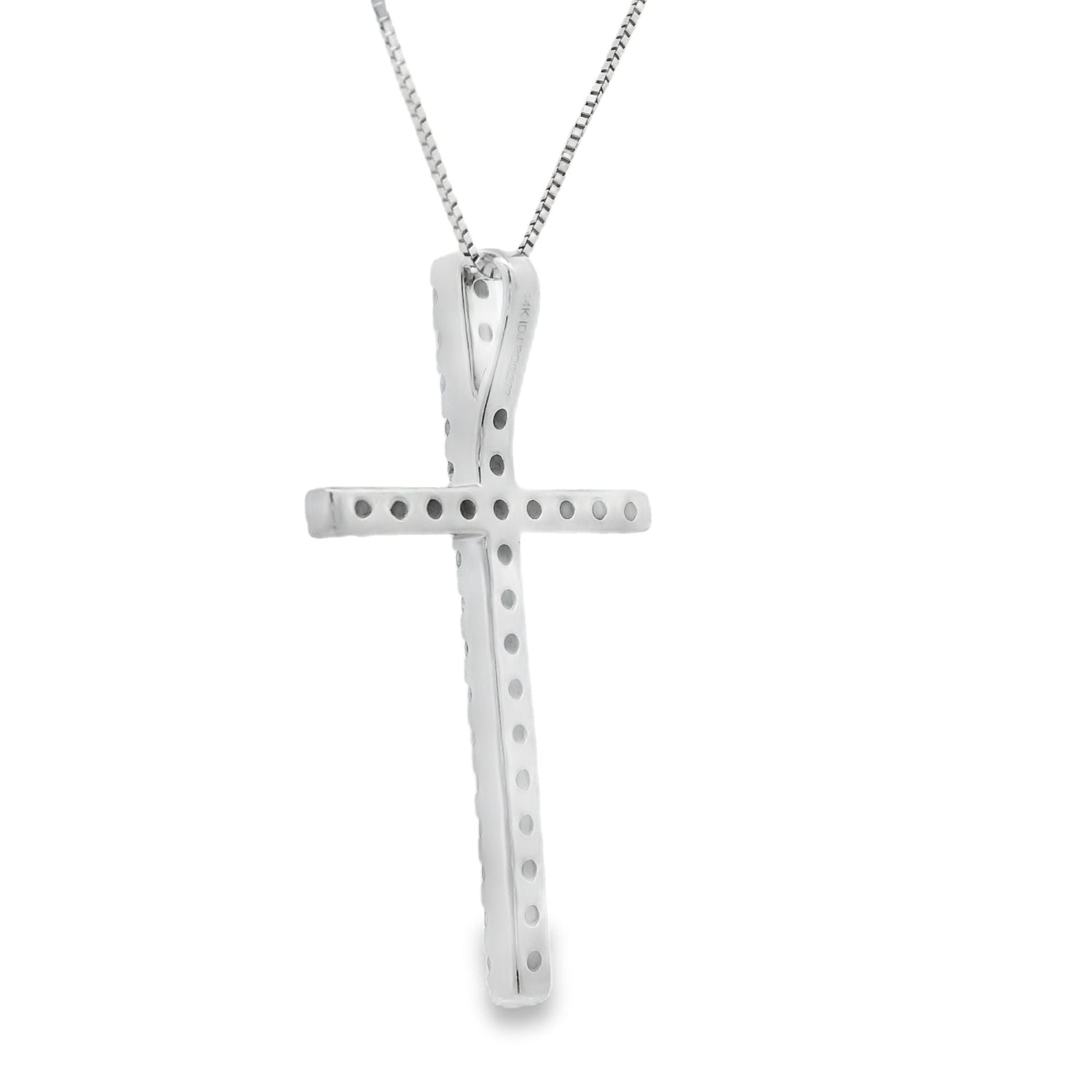 .38ct Diamond Cross Religious Pendant 14KT White Gold by Bids.com