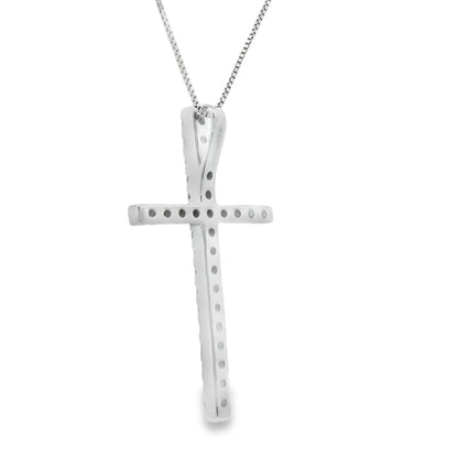 .38ct Diamond Cross Religious Pendant 14KT White Gold by Bids.com