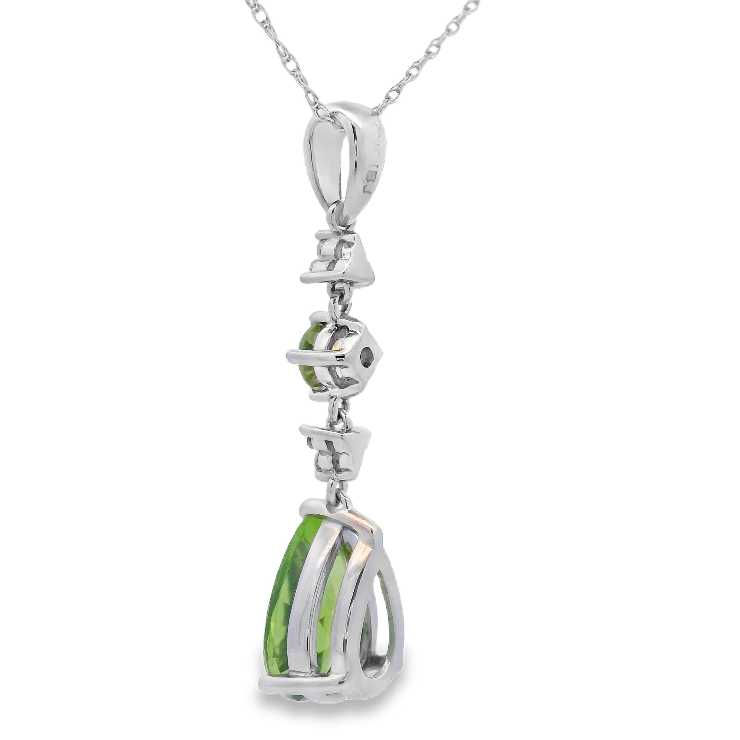 2.35ct Peridot Diamond Fashion Pendants 10KT White Gold by Bids.com