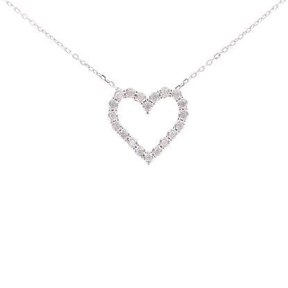 .25ct Diamond Heart Love Pendant Sterling Silver by Bids.com