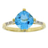 Genuine 1.20ct Blue Topaz Diamond Ring 10KT Yellow Gold by Bids.com